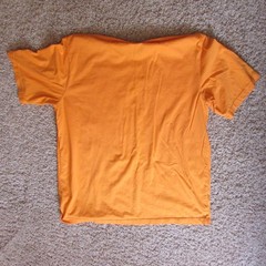 NWOT Lands End Large T Super T Bright Orange Crew Neck S/S Shirt Cotton