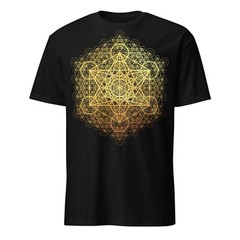 Sacred Geometry, Metatron’s Cube, Transcendence, Gold Geometric Unisex T-shirt