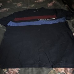 Tommy Hilfiger Men’s Striped Logo Crew Neck T-Shirt Short Sleeve L