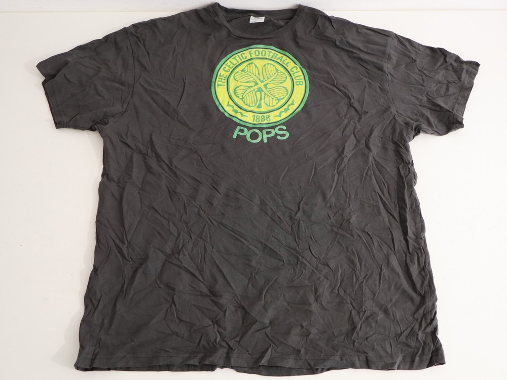 Celtic FC 1888 Crest Graphic T-Shirt Grey Uneek Men’s 2XL