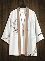 RANMARU KIMONO Men’s Summer Short-sleeved Printed Shirt Shirt Fashion