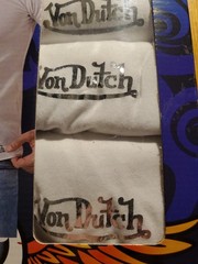 Von Dutch Originals Men’s S Small 4-Pack Cotton Crew Neck Logo T-Shirts White
