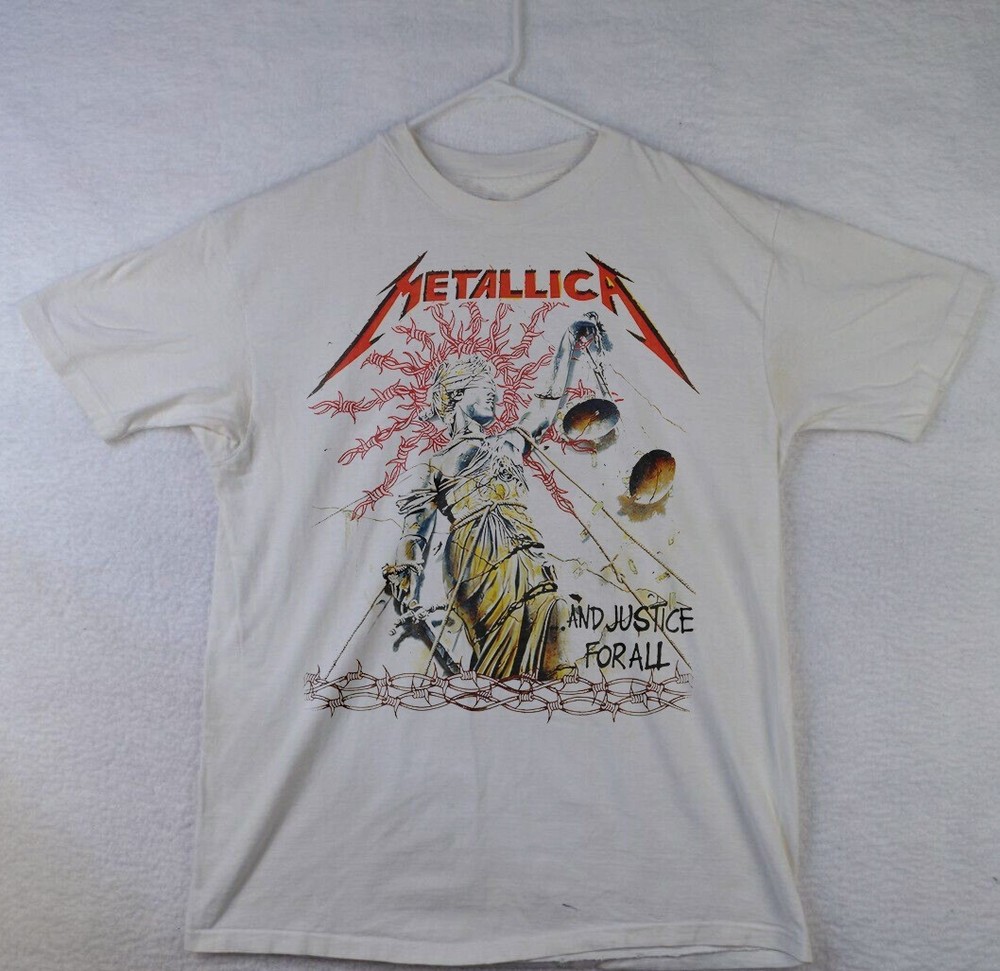HOT METALLICA And Justice For All White Heavy Cotton T-Shirt