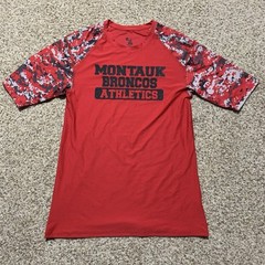 Badger Sports Montana Broncos Athletics SS Shirt Sz. L NEW Red/Digi Camo