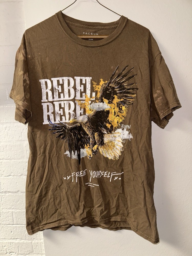 PacSun Rebel Rebel Eagle Graphic Brown Cotton Men’s Regular T-Shirt