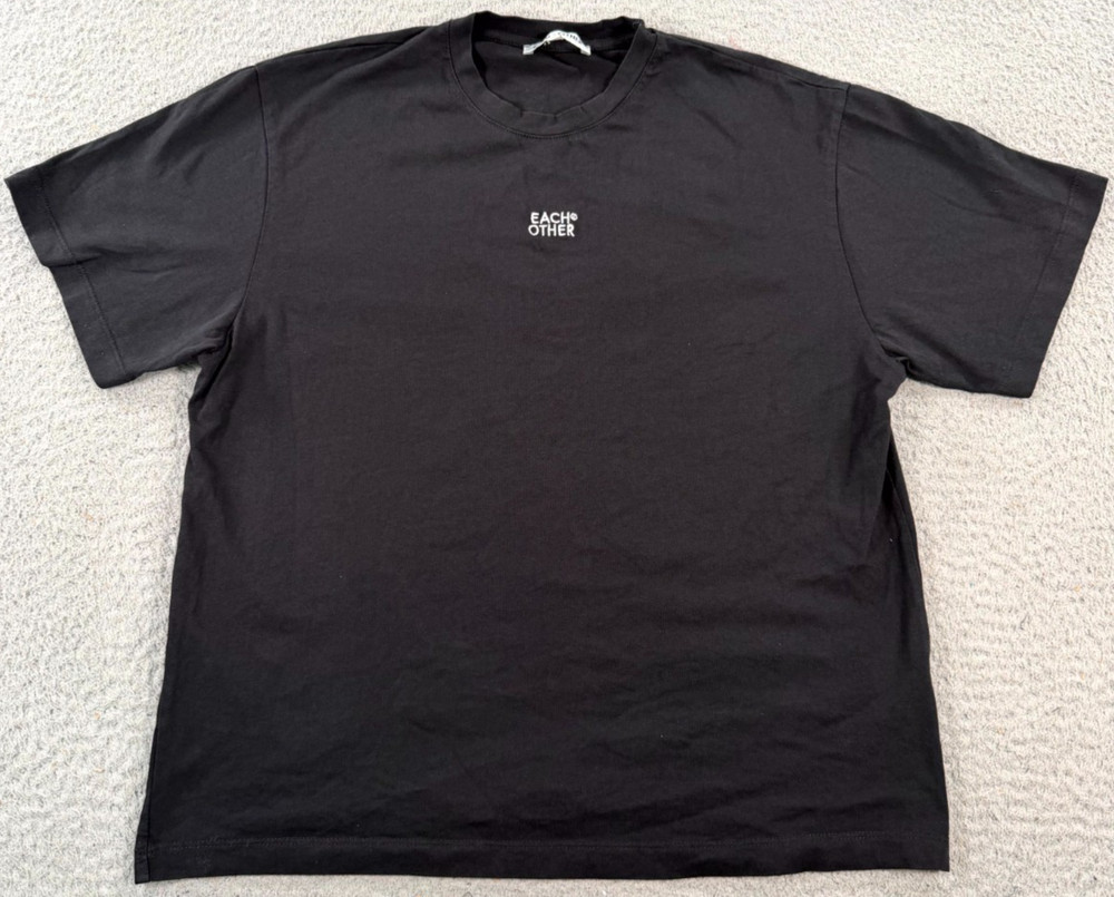 Each x Other Shirt Mens Medium Black Crew Neck Embroidered Logo Tee Summer