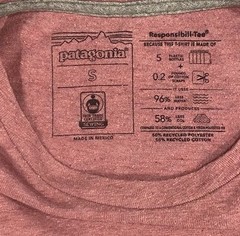 Patagonia Men’s Responsibill-Tee T-shirt S Red Logo Double Sided Outdoor Sports