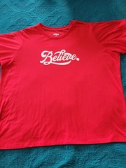 Holiday Time Christmas Believe Mens T Shirt 3X (56×28)