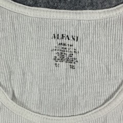 Alfani Ribbed Tank Top Large White Solid Cotton Slim Fit A-Shirt Undershirt