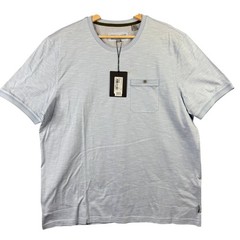 Ted Baker London Mens Light Blue Slub 100% Cotton Pocket T-Shirt Size 5 XL