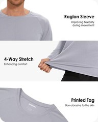 Men’s UPF 50+ Sun Protection UV SPF Shirts Long Sleeve Lightweight Quick Dry Tee