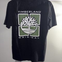 Timberland Black T-Shirt Size Medium Short Sleeves Logo Graphic