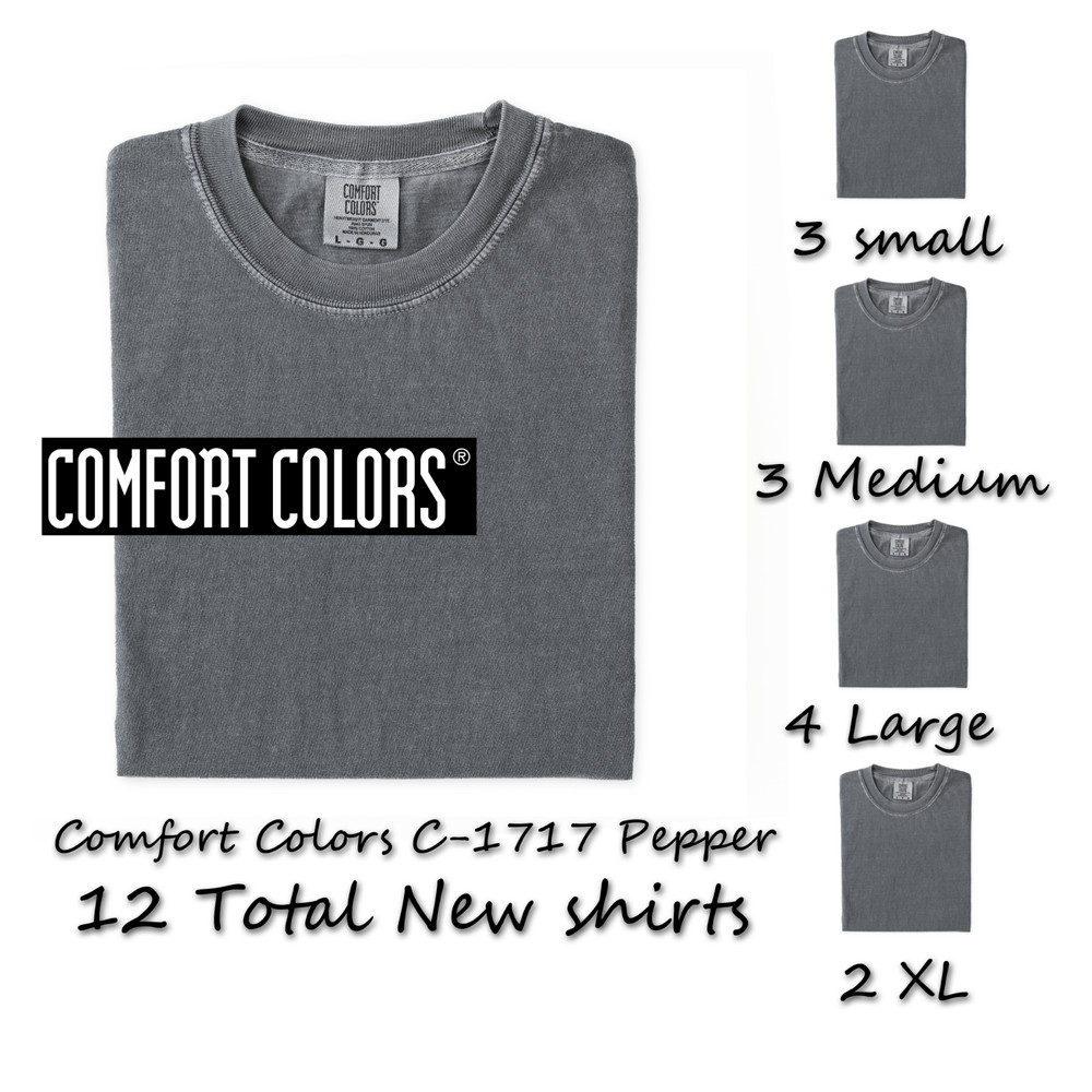 Comfort Colors C-1717 Pepper T Shirts 12 total