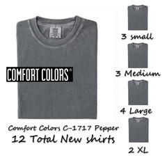 Comfort Colors C-1717 Pepper T Shirts 12 total