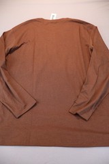 NEW Duluth Trading Co Longtail T Relaxed Long Sleeve Henley T Shirt Brown 2XL