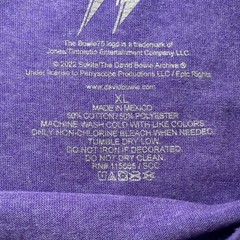 David Bowie Ziggy Stardust Graphic Band T-Shirt Purple XL 2022 Rock Music Tee