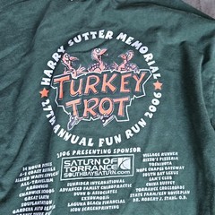 Torrance Turkey Trot 2006 Green Thanksgiving Tee T-Shirt Size L