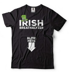 Irish Breathalyzer Blow here Funny Shirt St Patrick’s Day Tee Saint Patricks tee