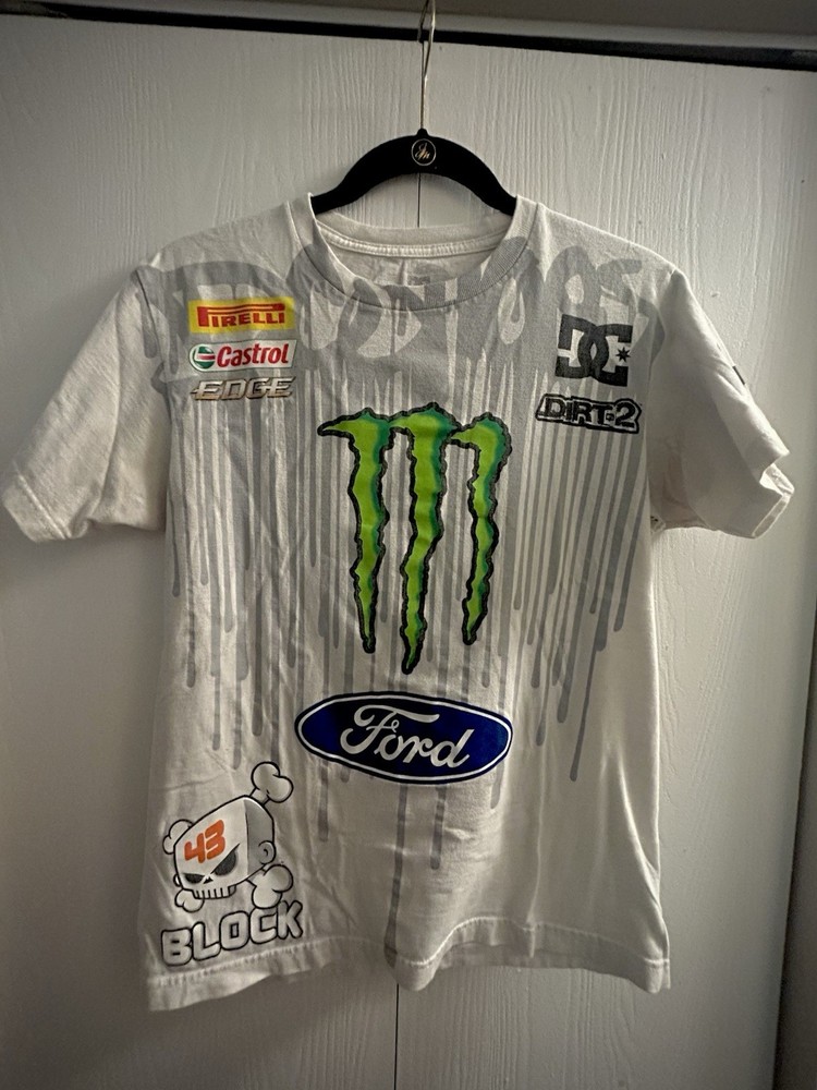 DC Dirt 2 Monster Energy Block 43 Ford Castrol Mens Graphic Tee S