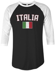 Threadrock Italia Flag Unisex Raglan T-shirt italy rome italian soccer