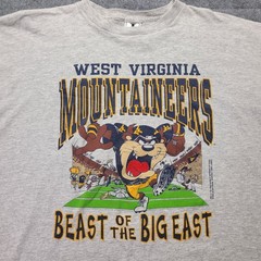 Vintage Looney Tunes Tasmanian Devil Taz Shirt WEST VIRGINIA Football Cartoon