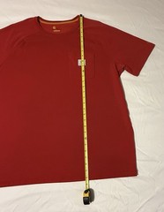 Carhartt Men’s Relaxed Fit Pocket T-Shirt Red Solid Crew Neck XL Regular