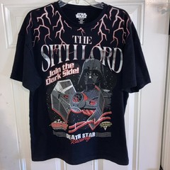 BoxLunch Star Wars Darth Vader Sith Lord Black T-Shirt Men’s Size Large AOP