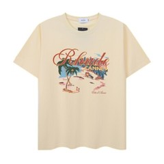 51STYLE RHUDE High Quality Men 100% Cotton Charm Short Sleeve Polo T-Shirt M-2XL