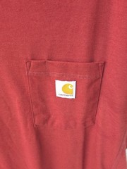 Mens CARHARTT Force Relaxed T-Shirt SMALL Red 106652 UPF25+ FastDry