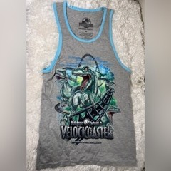 Jurassic World Universal Studios Velocicoaster Raptors Gray Tank Top Shirt – XS