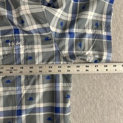 Huk Performance Fishing Shirt Mens XL Gray Blue Plaid Sailfish Short Sleeve Vent