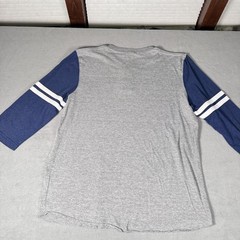 Homage Shirt Mens Large Gray Blue 3/4 Sleeve Henley C Raglan Baseball Tee