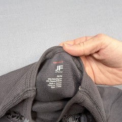 J. Ferrar Shirt Mens Medium Gray Long Sleeve Thermal Waffle Fleur De Lis Graphic