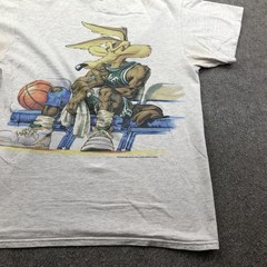 Vintage Looney Tunes Shirt Mens Medium Gray Wile E Coyote Hoop Slam 1996 90s