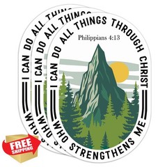 PKAOLER Christian 3 Inch Stickers Philippians 4:13