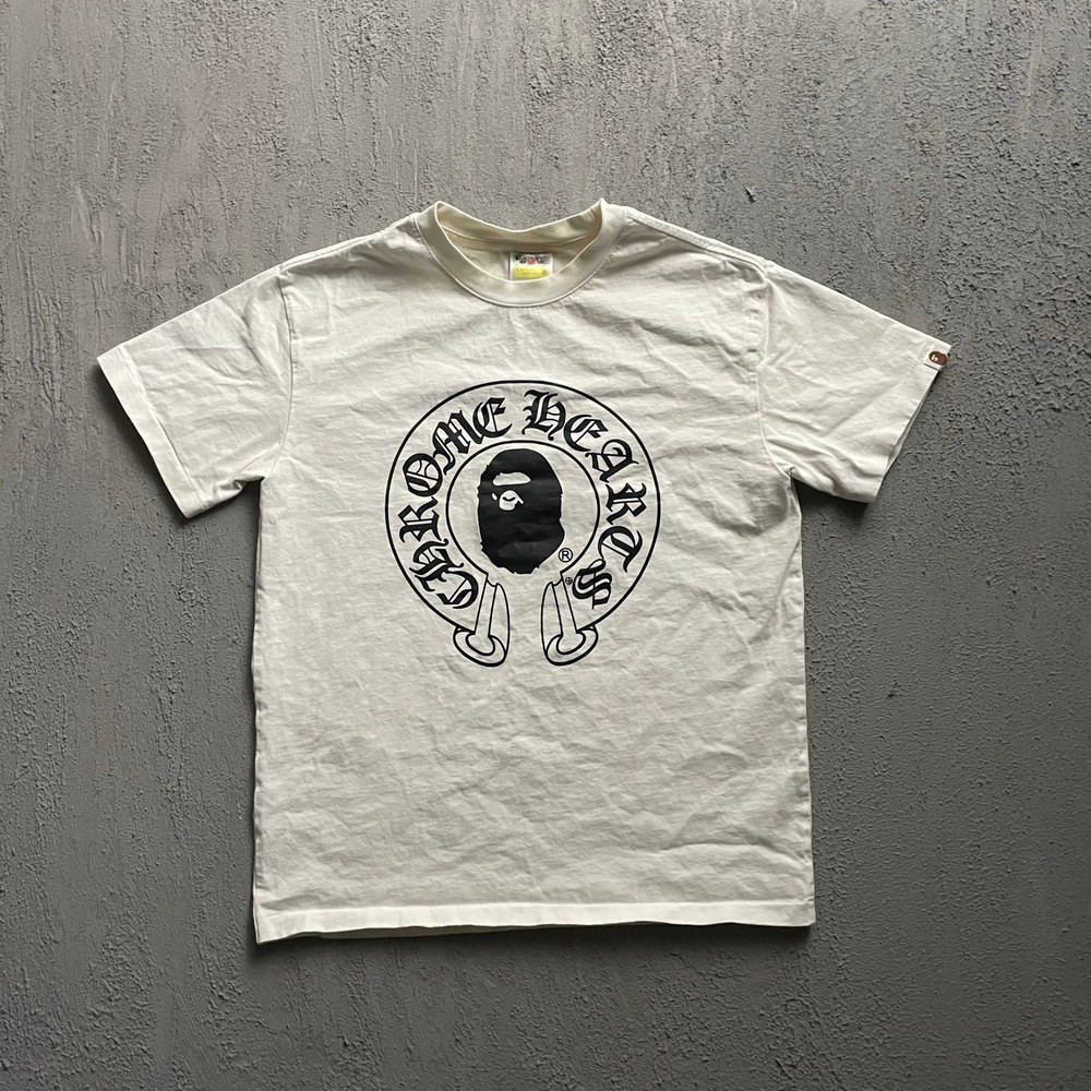Chrome Hearts A Bathing Ape T-Shirt Mens Medium White Baby Milo colab