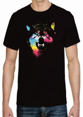 Adult DryBlend® T-Shirt – ( COLORFUL TECHINCOLOR / NEON WOLF / WOLVES)