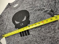 MARVEL “The Punisher” Men’s Small Heather Gray/Black Long Sleeve Athletic Tee