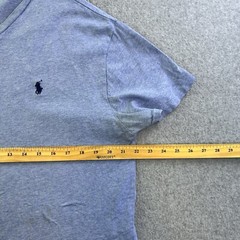 Polo Ralph Lauren Shirt Mens Large Blue Short Sleeve V Neck Classic Casual Adult