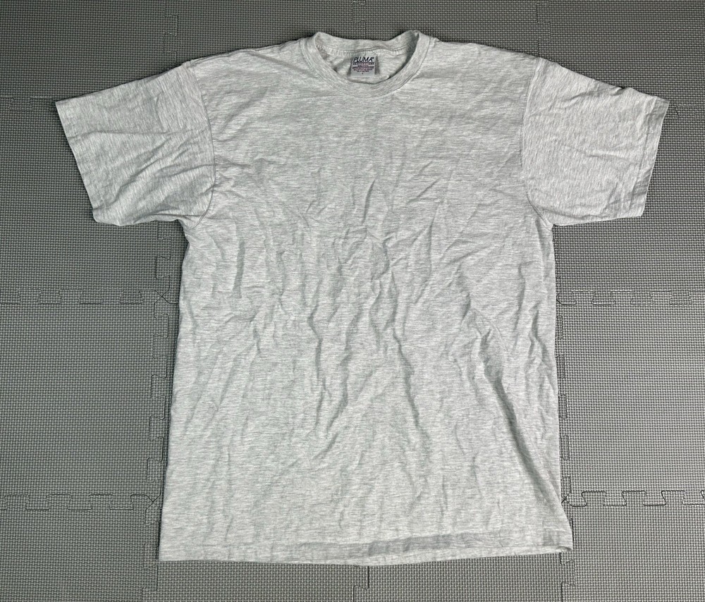 Vintage 90s T-shirt Pluma Heavyweight Cotton Heather Gray Large