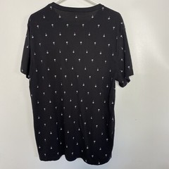 Old Navy T Shirt Mens Black White Palm Tree Soft Wash Short Sleeve Casual Crew