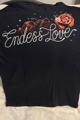 DAY OF THE DEAD WOMAN SKULL ROSE FLOWER ENDLESS LOVE T-SHIRT