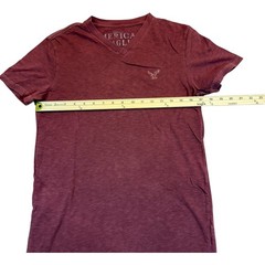 American Eagle Outfitters Men’s Size XS/P Red V-Neck Plain Shirt 100% Cotton