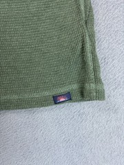 Faherty Shirt Mens Large Green Cloud Cotton Waffle Knit Thermal Long Sleeve