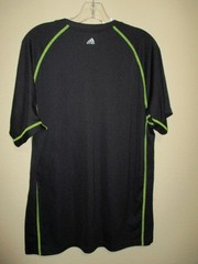 Adidas Climate Men’s XL Short Sleeve T-shirt Black with Neon Yellow Stitching