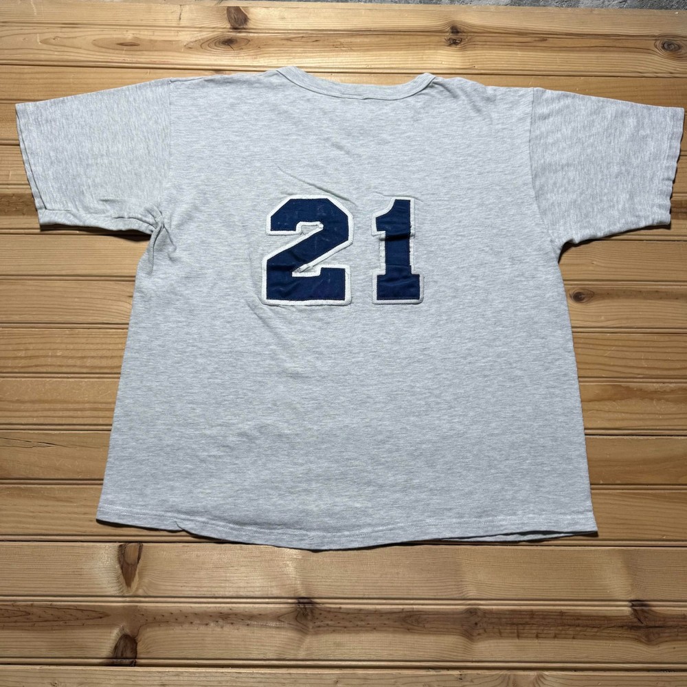 Vintage 90s Champion #21 Heather Single Stitch Athletic Jersey T-Shirt – Large