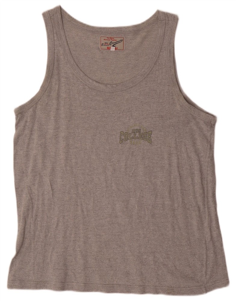 Brugi Mens Vest Top Large Grey Cotton AL10
