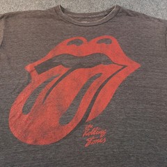 Rolling Stones Tongue Logo Shirt Mens XL Gray Tri-Blend Rock Band Music Tee