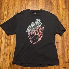 Air Jordan Flight Graphic Travis Scott Cactus Jack Beaded T-Shirt Size XL Black