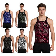 Men’s Tank Top Daily Wear Shirts Vacation T-Shirt Gym Undershirts Fitness Mesh